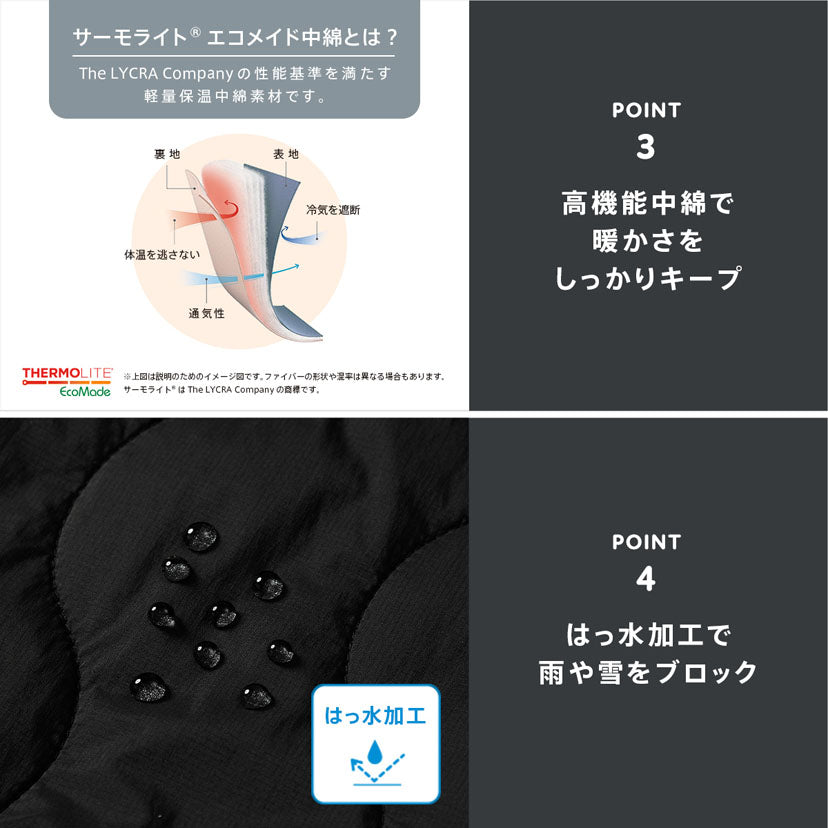 キルティング防寒ケープ